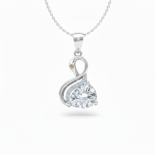 The Diamond Duck- Silver Pendent for Women