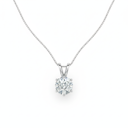 Solitaire Sterling Silver Pendant for Girls/Women