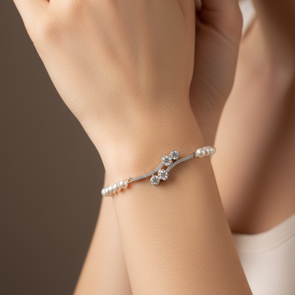 Lace of Light Pearl Sterling Silver Bracelet for Women