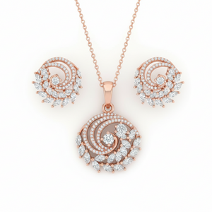 The Spiral Bloom Pendent Set for Women