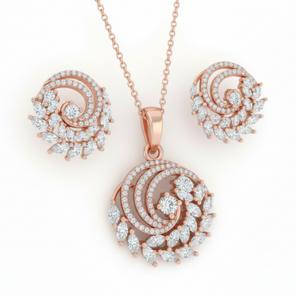 The Spiral Bloom Pendent Set for Women