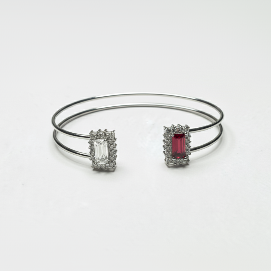 Two Souls FE Sterling Silver Cuff Bracelet for Women