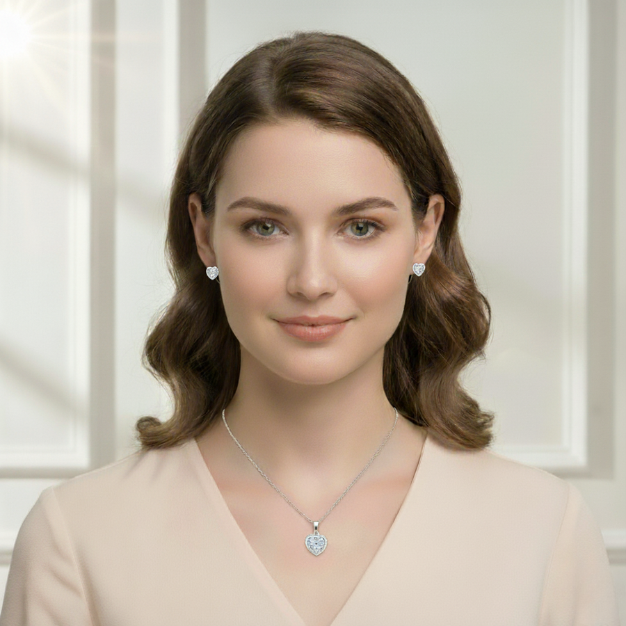 The Heart - Silver Pendent Set With Chain for Women (92.5 Sterling Silver) - Rivansh