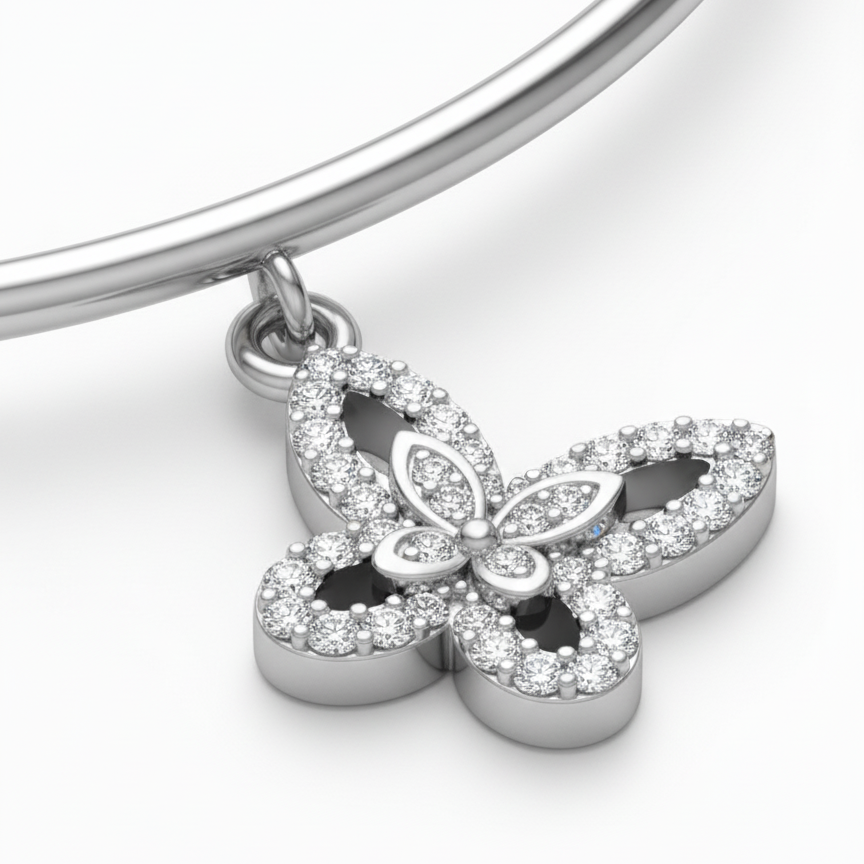 The Zenith Butterfly Sterling Silver Cuff Bracelet for Women