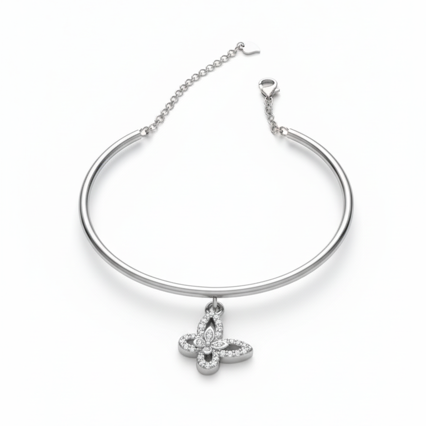 The Zenith Butterfly Sterling Silver Cuff Bracelet for Women