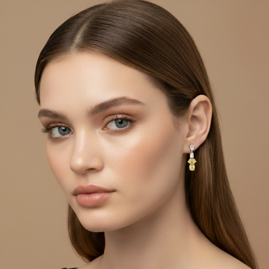 Solara Luxe 925 Sterling Silver Drop Earrings for Women