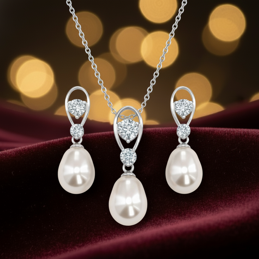 Adrift Pearl Pendant Set for Women