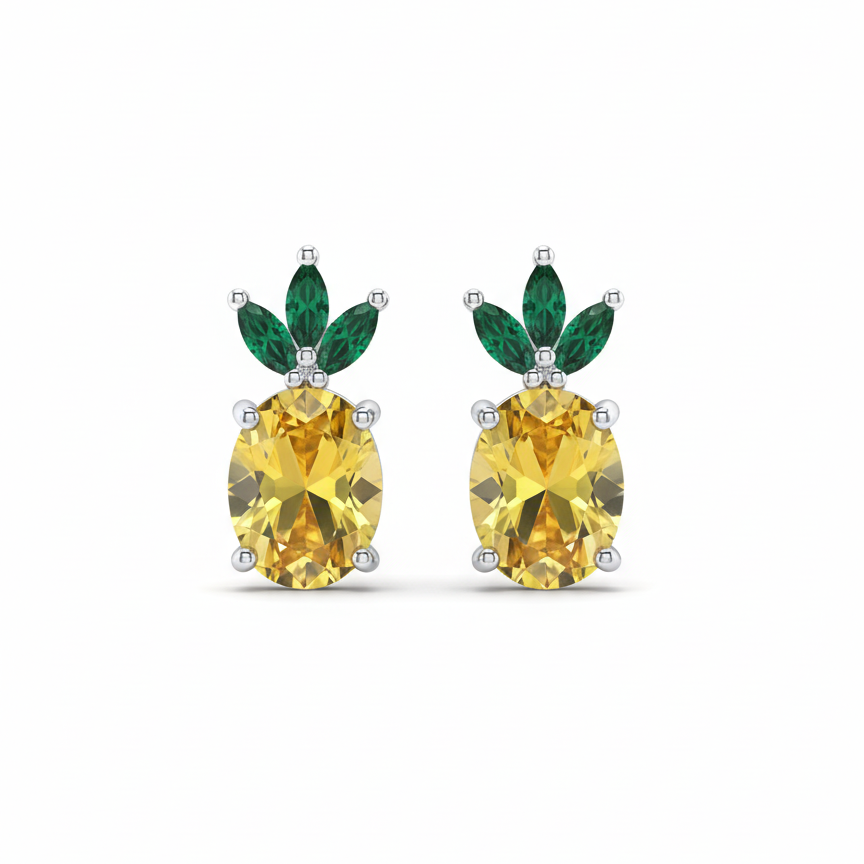 Pineapple Sterling Silver Studs
