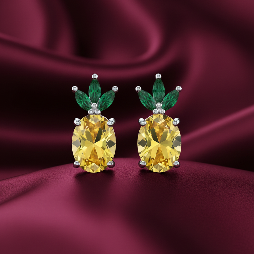 Pineapple Sterling Silver Studs