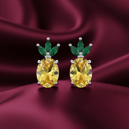 Pineapple Sterling Silver Studs
