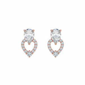 Heart Sterling Silver Stud Earrings for Women & Girls