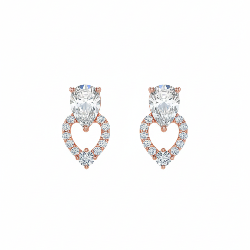 Heart Stud's for Women/Girls in Silver