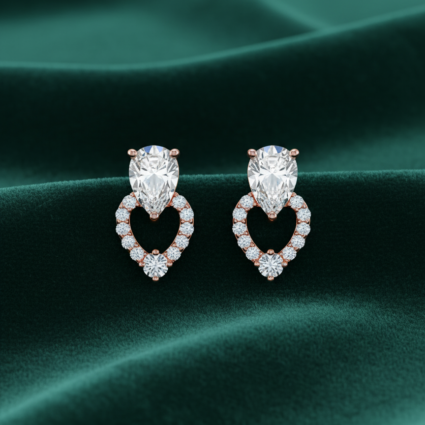 Heart Stud's for Women/Girls in Silver