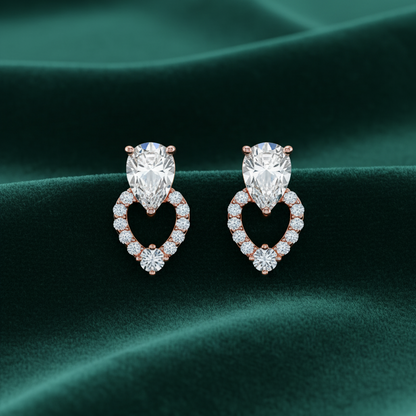 Heart Stud's for Women/Girls in Silver