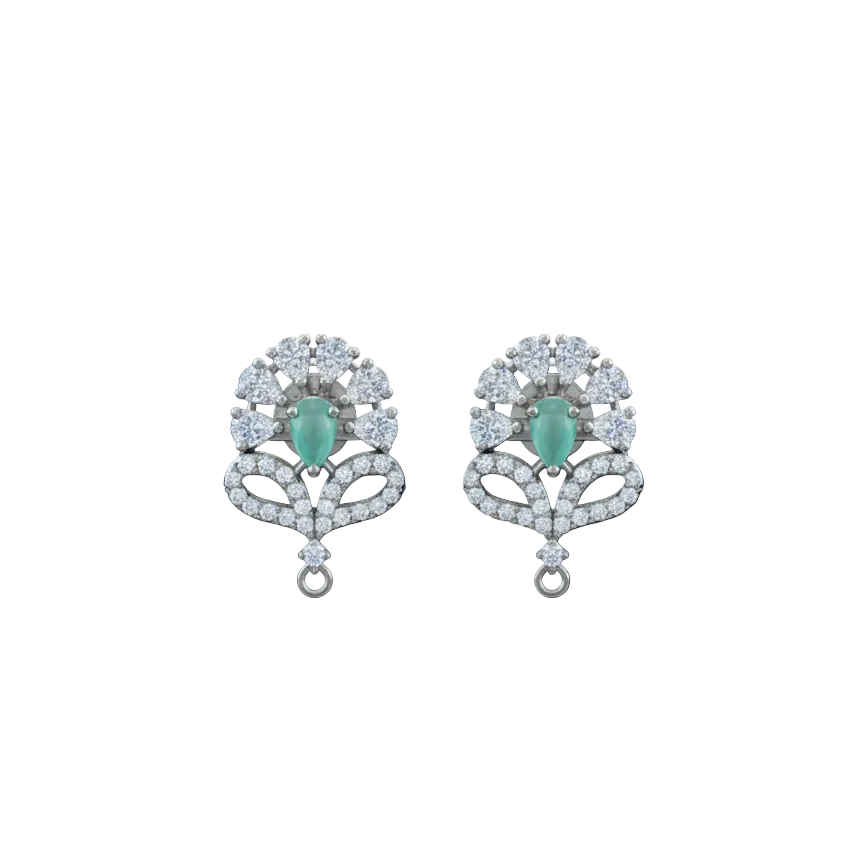Green Sterling Silver Earrings for Modern Women