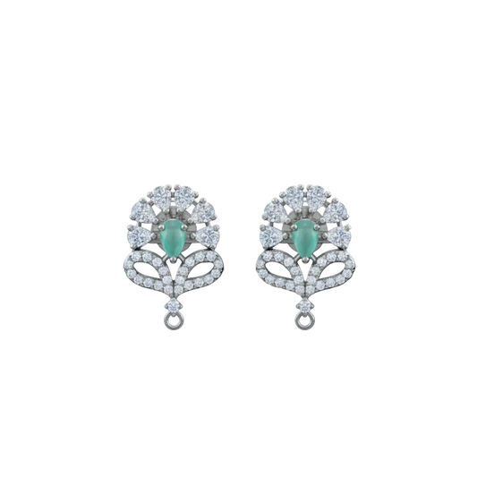 Green 925 Sterling Silver Earrings for Modern Women - Rivansh