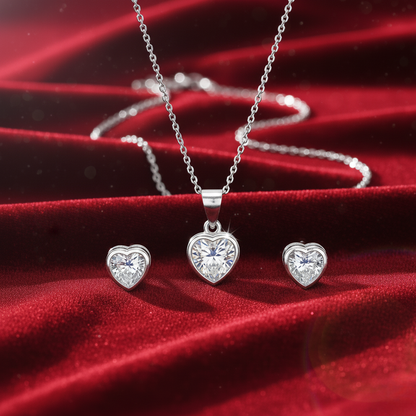 The Heart - Silver Pendent Set With Chain for Women (92.5 Sterling Silver)