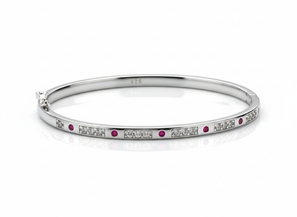 The Red Sterling Silver Cuff Bracelet for Women