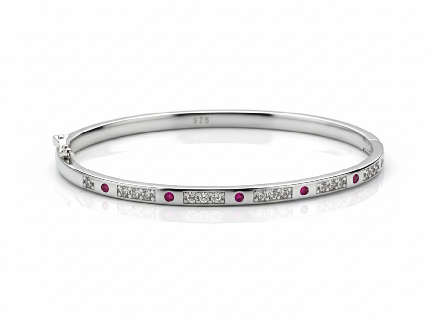 The Red Sterling Silver Cuff Bracelet for Women