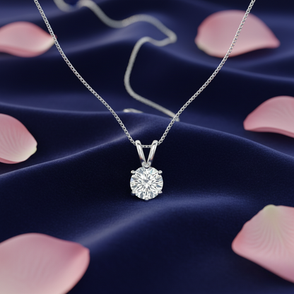 Solitaire Sterling Silver Pendant for Girls/Women
