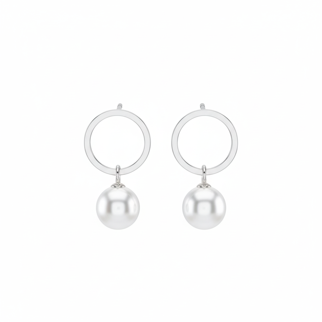 OEM Pearls Sterling Silver Earrings for Girls/Women