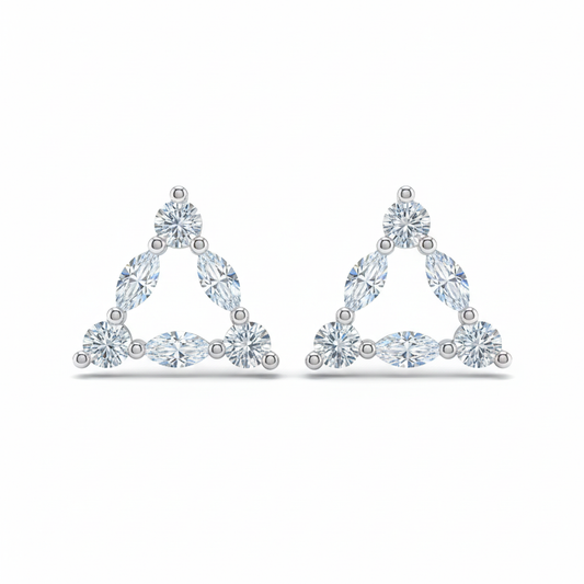 Triangulate Sterling Silver Stud Earrings for Women & Girls - Rivansh