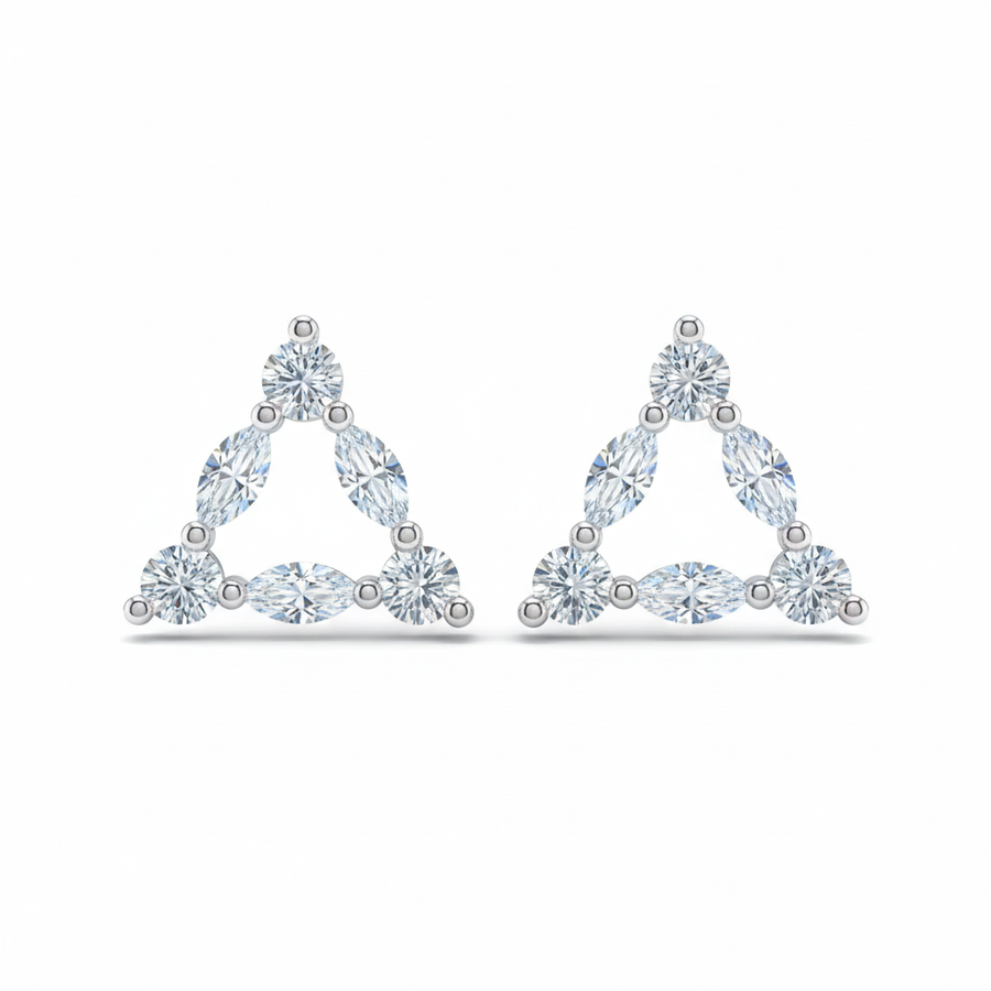 Triangulate Silver Stud's for Women/Girls