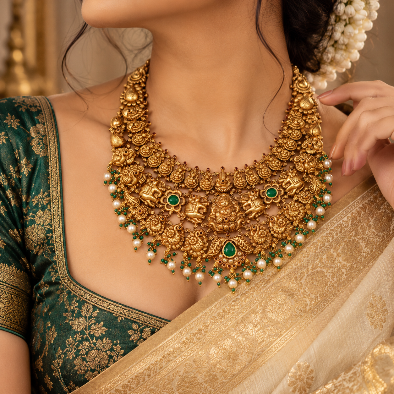 custom Antique_Gold_Temple_Necklace