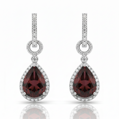Sparkling Brown Gemstone Earrings for Women