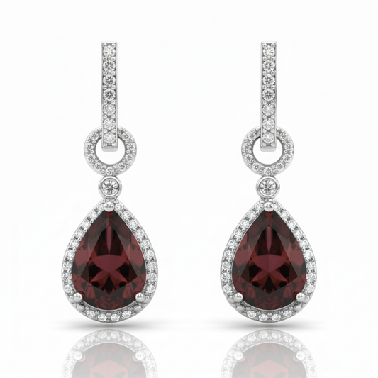 Sparkling Brown Gemstone 925 Sterling Silver Earrings for Women - Rivansh