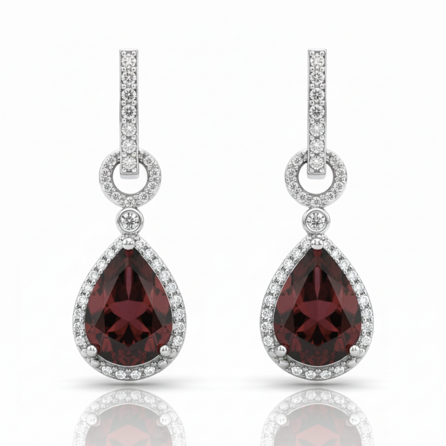 Sparkling Brown Gemstone Earrings for Women