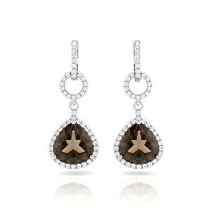 Brown Gemstone Earrings in 925 Silver for Women