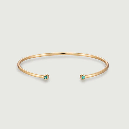 Iris Bangle – Bezel Set Moissanite Open Bangle in 925 Sterling Silver