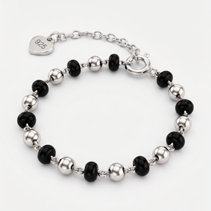 Baby Nazariya with Pure Silver and Black Beads (Pair)