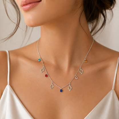 Diamond Necklace for Women (92.5 Sterling Silver)