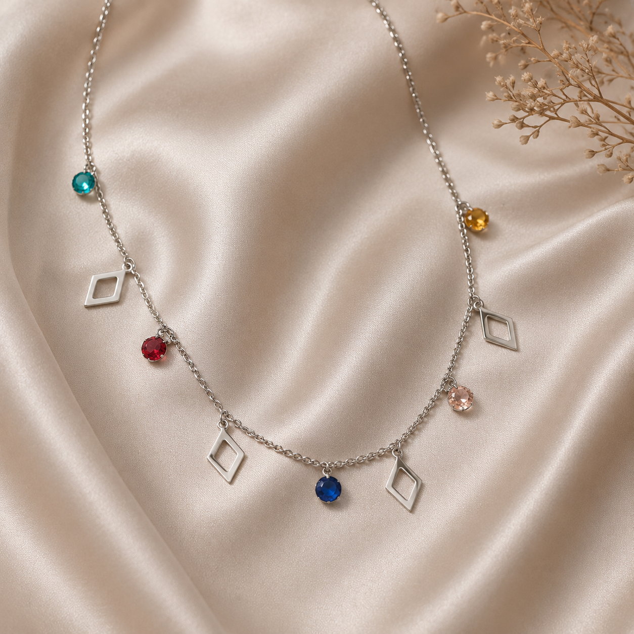 Diamond Necklace for Women (92.5 Sterling Silver)