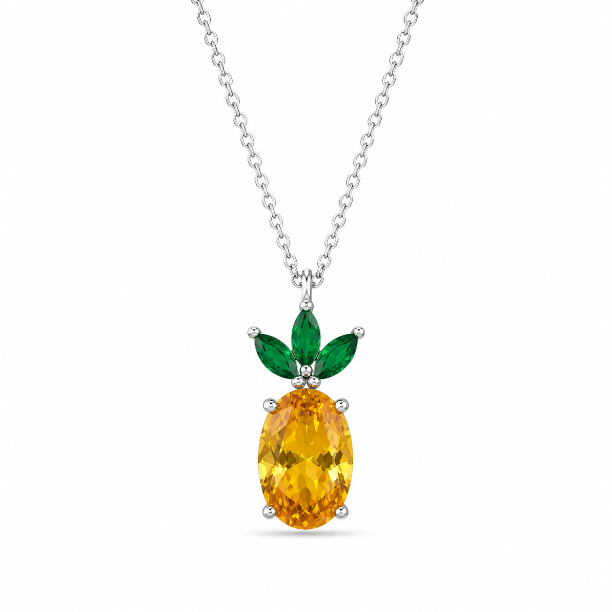Pineapple Necklace for Women (92.5 Sterling Silver)
