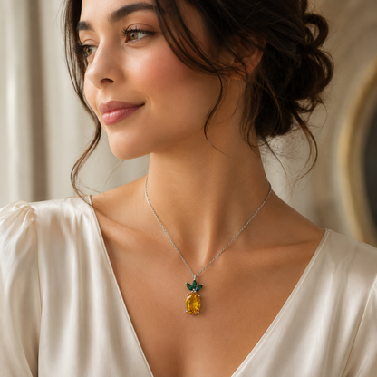 Pineapple Necklace for Women (92.5 Sterling Silver)