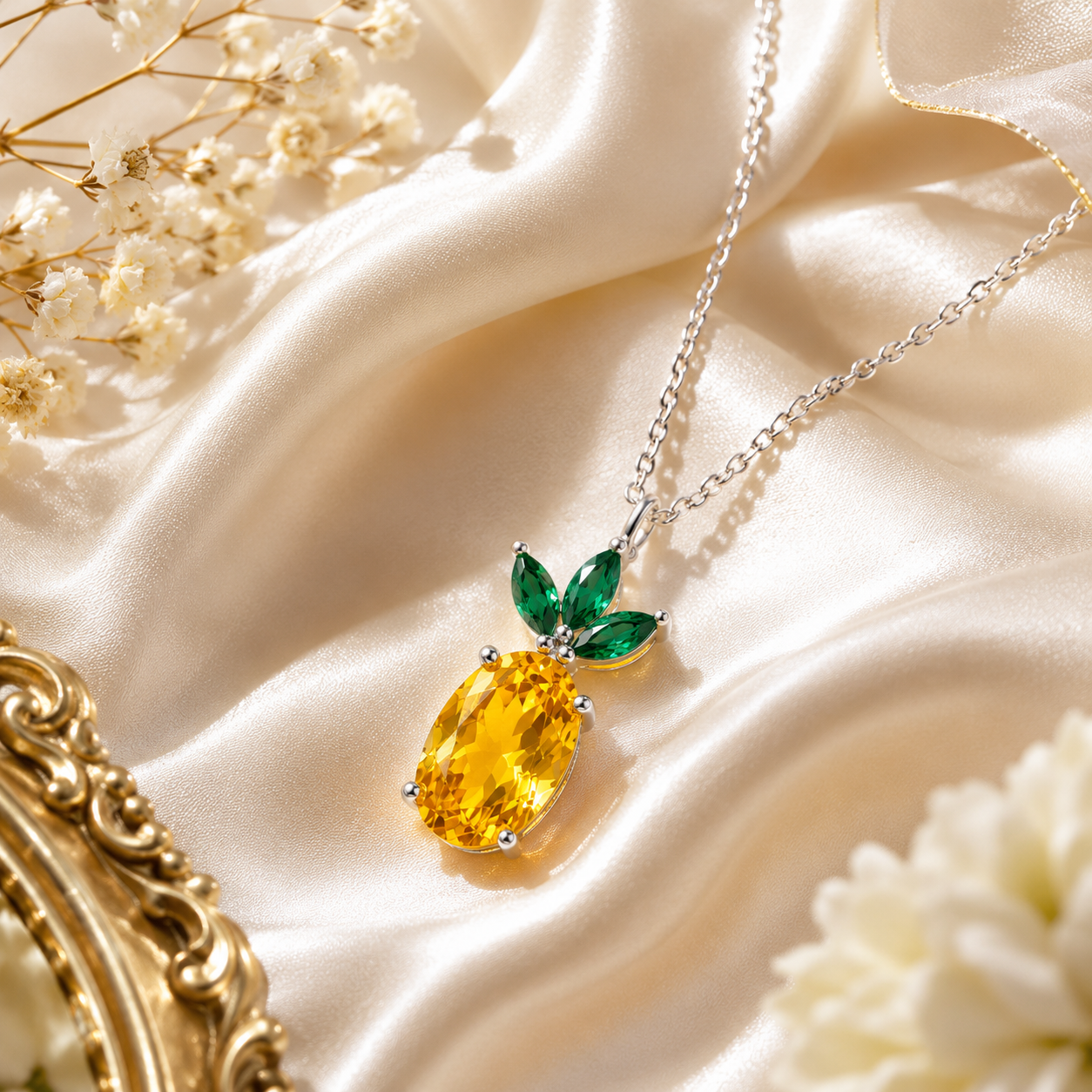 Pineapple Necklace for Women (92.5 Sterling Silver)
