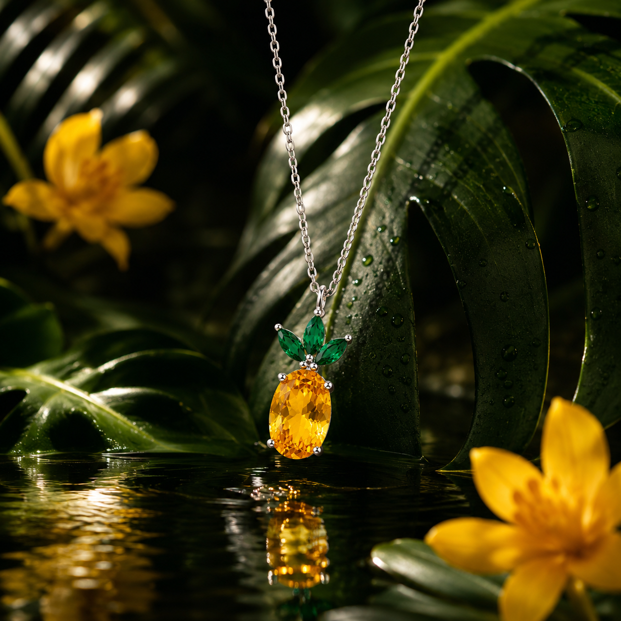 Pineapple Necklace for Women (92.5 Sterling Silver)