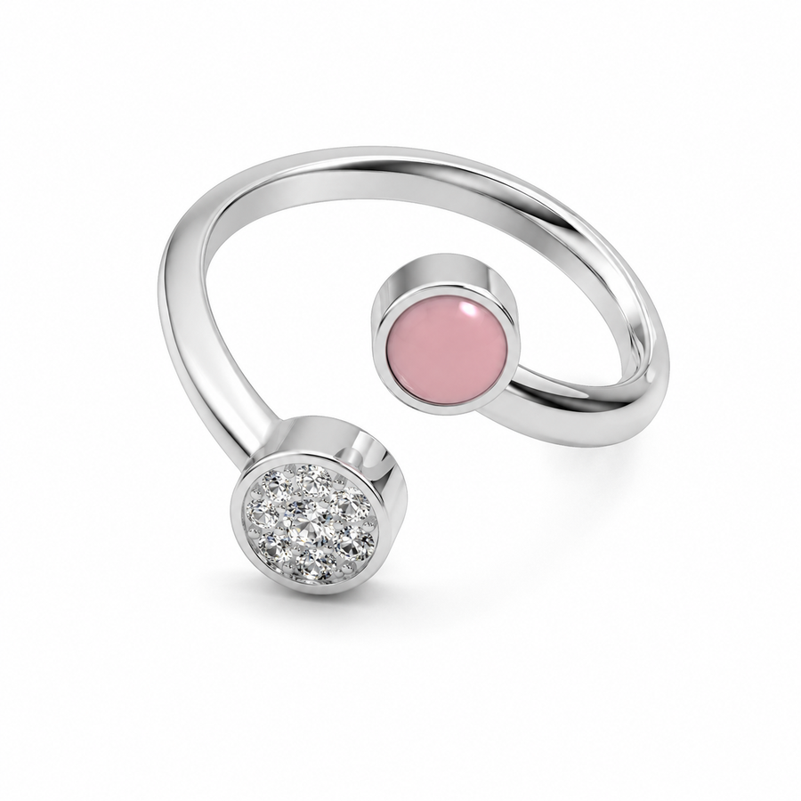 Pink Zircons 925 Sterling Silver Toe Ring for Women