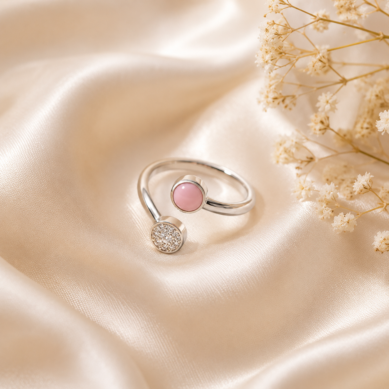 Pink Zircons 925 Sterling Silver Toe Ring for Women