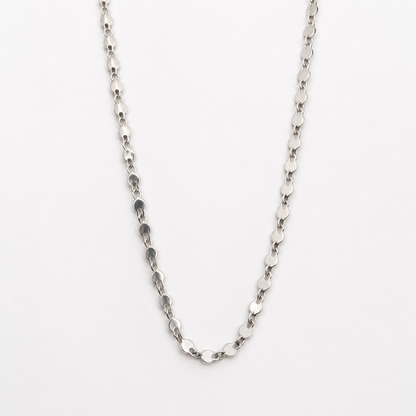 925 Sterling Silver Men's Flat Disc Link Chain Necklace