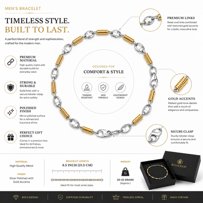 M 925 Silver Bracelet for Men