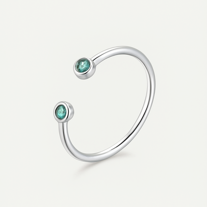 Iris Ring – Bezel Set Moissanite Open Ring in 925 Sterling Silver