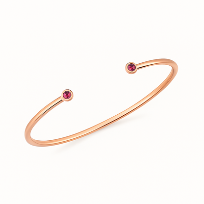 Iris Bangle – Bezel Set Moissanite Open Bangle in 925 Sterling Silver