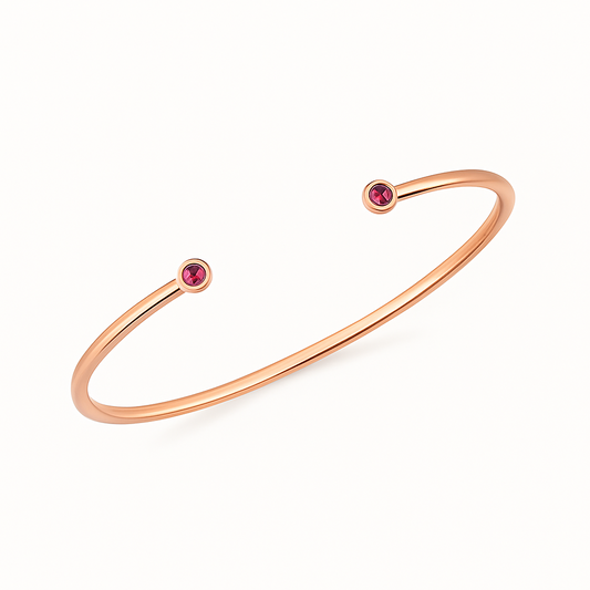 Iris Bangle – Bezel Set Moissanite Open Bangle in 925 Sterling Silver