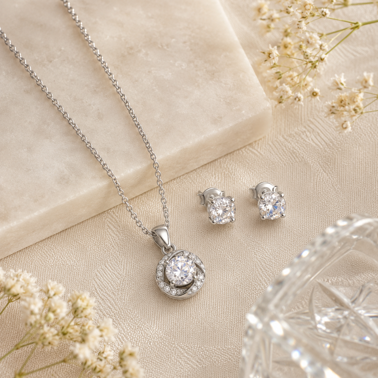 MK7 Sterling Silver Pendant Set