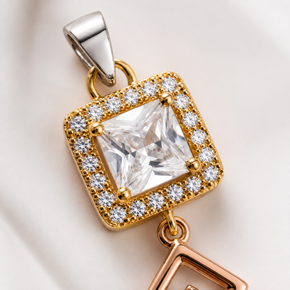 Solitaire Multicolor Pendent Set