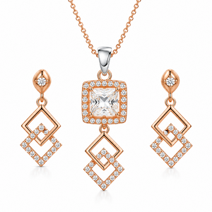 Solitaire Multicolor Pendent Set